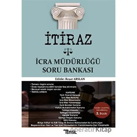 İtiraz İcra Müdürlüğü Soru Bankası - Reşat Arslan - Temsil Kitap