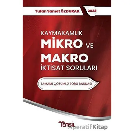 Kaymakamlık Mikro ve Makro İktisat Sorunları - Tufan Samet Özdurak - Temsil Kitap