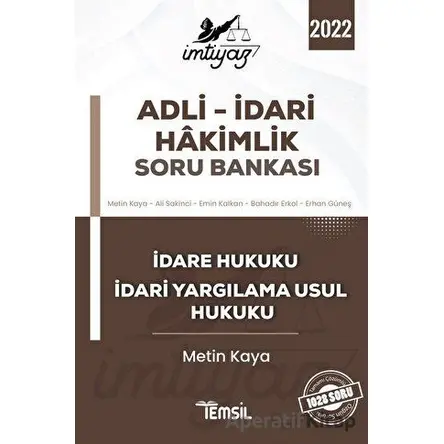 İmtiyaz Adli - İdari Hakimlik Soru Bankası - Bahadır Erkol - Temsil Kitap