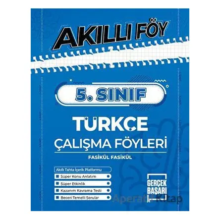 5. Sınıf Türkçe Akıllı Föy - Kolektif - Gerçek Başarı Yayınları