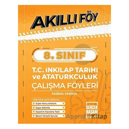 8. Sınıf Akıllı Föy T.C. İnkılap Tarihi ve Atatürkçülük Çalışma Föyleri
