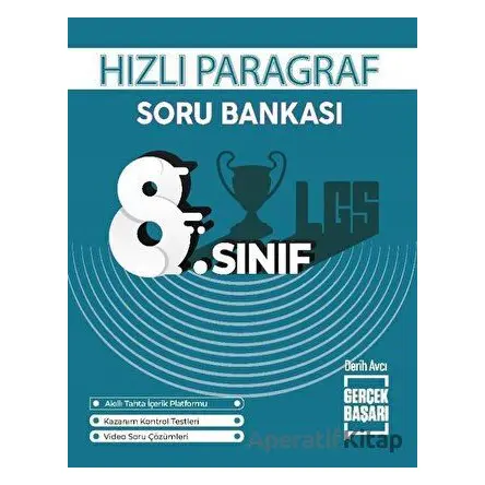 8. Sınıf Hızlı Paragraf Soru Bankası - Derih Avcı - Gerçek Başarı Yayınları