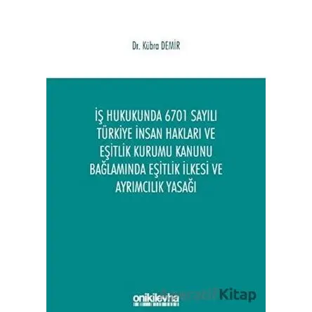 İş Hukukunda 6701 Sayılı Türkiye İnsan Hakları ve Eşitlik Kurumu Kanunu Bağlamında Eşitlik İlkesi ve