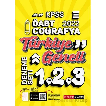 2022 KPSS ÖABT Coğrafya 1-2-3 Türkiye Geneli (3lü Deneme) - Kolektif - Pegem Akademi Yayıncılık