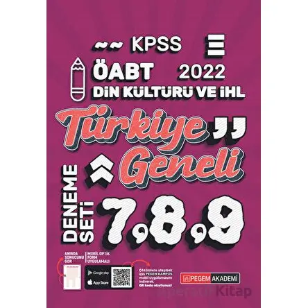 2022 KPSS ÖABT Din Kültürü ve Ahlak Bilgisi 7-8-9 Türkiye Geneli (3lü Deneme)