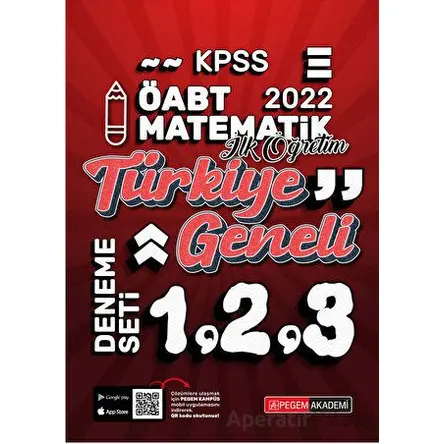 2022 KPSS ÖABT İlköğretim Matematik 1-2-3 (3lü Deneme) - Kolektif - Pegem Akademi Yayıncılık