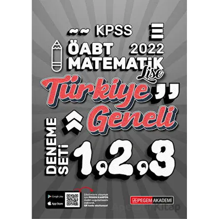 2022 KPSS ÖABT Lise Matematik 1-2-3 (3lü Deneme) - Kolektif - Pegem Akademi Yayıncılık
