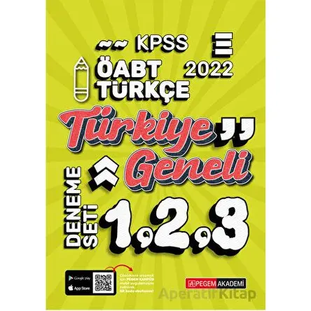 2022 KPSS ÖABT Türkçe 1-2-3 (3lü Deneme) - Kolektif - Pegem Akademi Yayıncılık