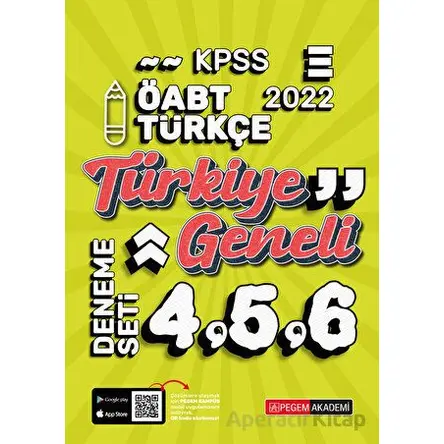2022 KPSS ÖABT Türkçe 4-5-6 (3lü Deneme) - Kolektif - Pegem Akademi Yayıncılık