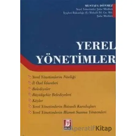 Yerel Yönetimler - Mustafa Dönmez - Bilge Yayınevi
