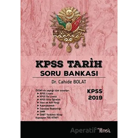 KPSS Tarih Soru Bankası - Cahide Bolat - Temsil Kitap