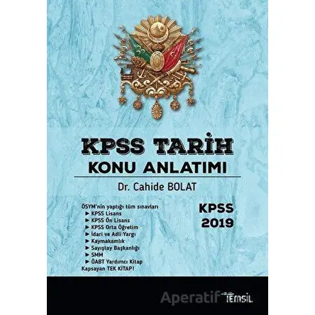 KPSS Tarih Konu Anlatımı 2019 - Cahide Bolat - Temsil Kitap