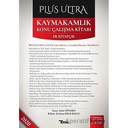 Plus Ultra Kaymakamlık Konu Çalışma Kitabı - Sami Sönmez - Temsil Kitap