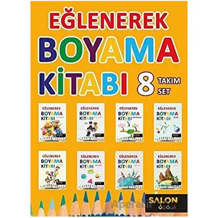 Eğlenerek Boyama Kitabı (8 Kitap Takım) - Kolektif - Salon Yayınları - Çocuk