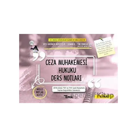 Ceza Muhakemesi Hukuku Ders Notları - Kolektif - Temsil Kitap
