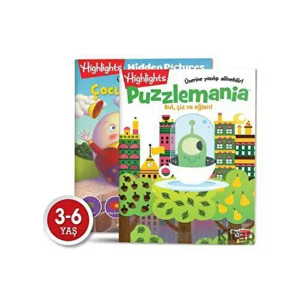 Highlights Puzzlemania (Wowo Bul, Çiz ve Eğlen) 2li Set - Kolektif - Dikkat Atölyesi Yayınları