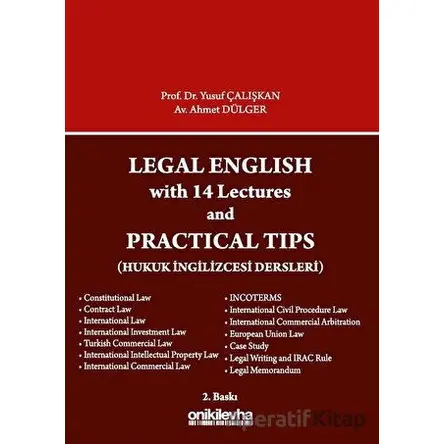 Legal English with 14 Lectures and Practical Tips - Yusuf Çalışkan - On İki Levha Yayınları