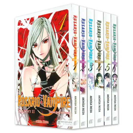 Rosario + Vampire - Tılsımlı Kolye Vampir Seti 6 Kitap 2.Sezon - Akihisa İkeda - Akılçelen Kitaplar