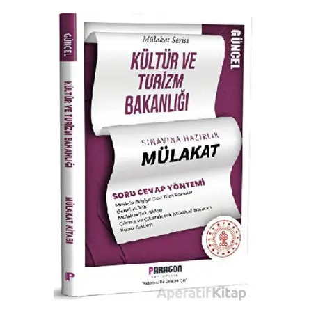 Kültür ve Turizm Bakanlığı Sınavına Hazırlık - Kolektif - Paragon Yayıncılık