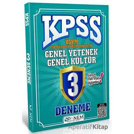 2022 KPSS Genel Yetenek Genel Kültür 3 Deneme Çözümlü - Kolektif - Panem Yayınları