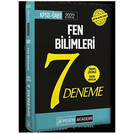 2022 KPSS-ÖABT Fen Bilimleri Tamamı Çözümlü 7 Deneme - Kolektif - Pegem Akademi Yayıncılık