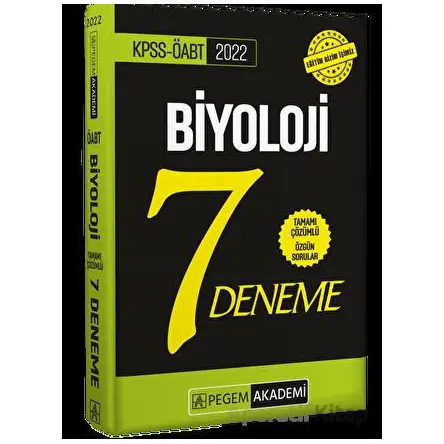2022 KPSS-ÖABT Biyoloji Tamamı Çözümlü 7 Deneme - Kolektif - Pegem Akademi Yayıncılık