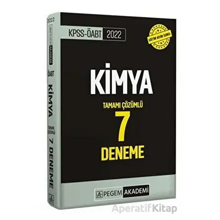 2022 KPSS ÖABT Kimya Tamamı Çözümlü 7 Deneme - Kolektif - Pegem Akademi Yayıncılık