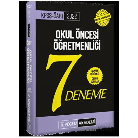 2022 KPSS ÖABT Okul Öncesi Öğretmenliği Tamamı Çözümlü 7 Deneme