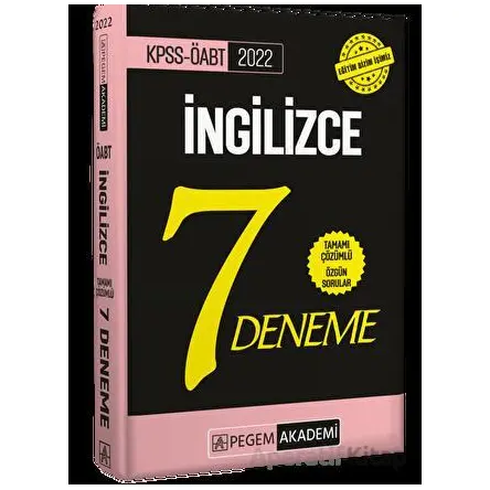 2022 KPSS ÖABT İngilizce Tamamı Çözümlü 7 Deneme - Kolektif - Pegem Akademi Yayıncılık