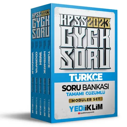 Yediiklim 2023 KPSS Genel Yetenek Genel Kültür Tamamı Çözümlü Modüler Soru Bankası Seti