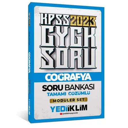 Yediiklim 2023 KPSS Genel Kültür Coğrafya Tamamı Çözümlü Soru Bankası