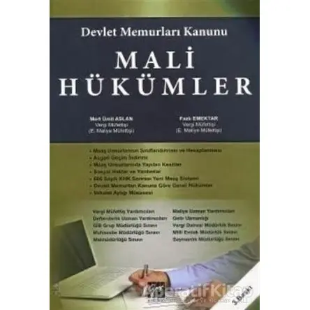 Devlet Memurları Kanunu Mali Hükümler - Ümit Aslan - Gazi Kitabevi