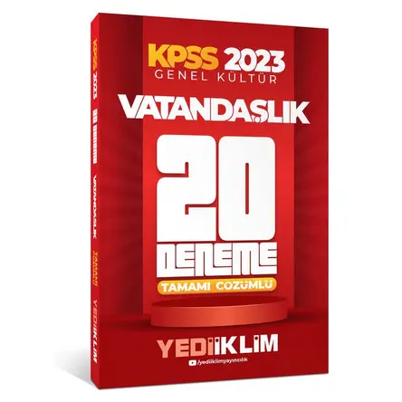 Yediiklim 2023 KPSS Genel Kültür Vatandaşlık Tamamı Çözümlü 20 Deneme