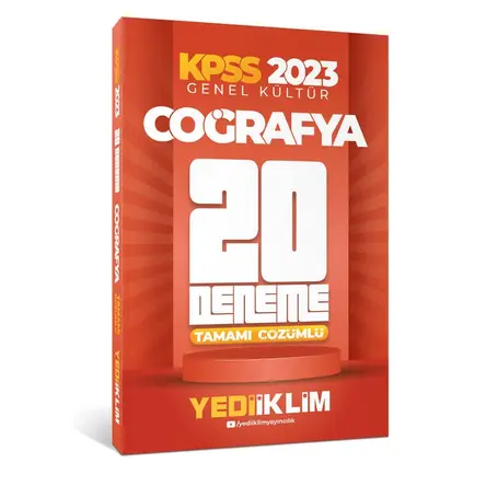 Yediiklim 2023 KPSS Genel Kültür Coğrafya Tamamı Çözümlü 20 Deneme