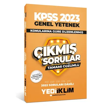 Yediiklim 2023 KPSS Genel Yetenek Konularına Göre Tamamı Çözümlü Çıkmış Sorular