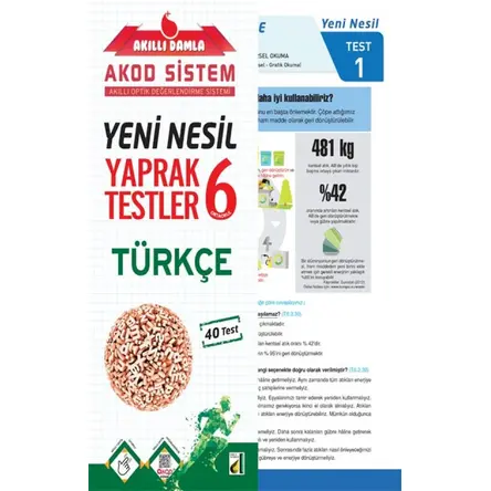 6. Sınıf Akıllı Damla Türkçe Yeni Nesil Yaprak Testler