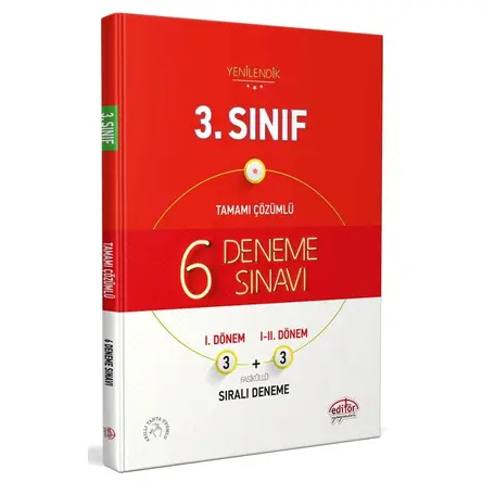Editör 3. Sınıf Tamamı Çözümlü 6 Deneme Sınavı Fasiküllü