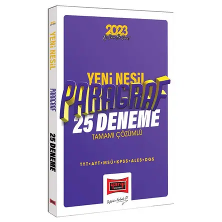 Yargı 2023 KPSS TYT AYT ALES DGS MSÜ Tamamı Çözümlü Yeni Nesil Paragraf 25 Deneme Sınavı