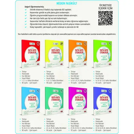 Data 3. Sınıf Hafta Hafta Etkinlikler (8 Fasikül)
