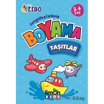 3-4 Yaş Zenginleştirilmiş Boyama - Taşıtlar - Kolektif - limonKIDS
