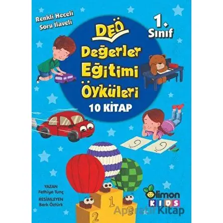 1. Sınıf DEÖ Değerler Eğitimi Öyküleri - (10 Kitap Takım) - Fethiye Tunç - limonKIDS
