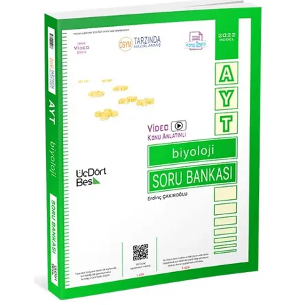 ÜçDörtBeş 2022 AYT Biyoloji Konu Özetli Soru Bankası (Kampanyalı)