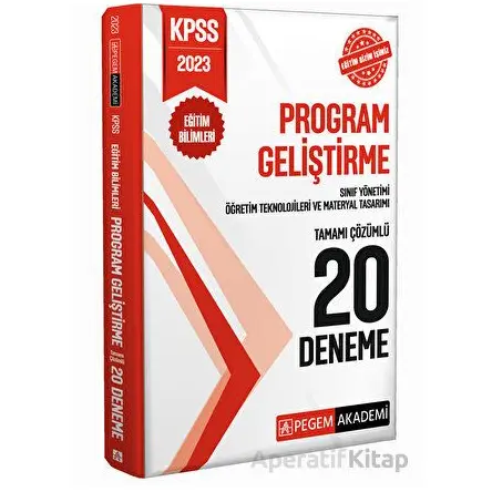 2023 KPSS Eğitim Bilimleri Program Geliştirme 20 Deneme - Kolektif - Pegem Akademi Yayıncılık