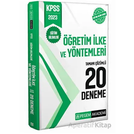 2023 KPSS Eğitim Bilimleri Öğretim İlke ve Yöntemleri 20 Deneme