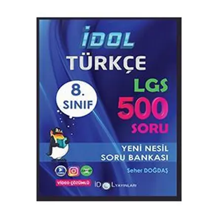 İdol 8. Sınıf LGS Yüksek Performans Türkçe 500 Soru Bankası