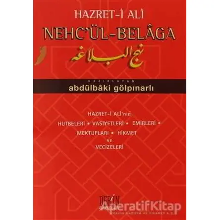Hazret-i Ali Nehc’ül Belaga - Abdülbaki Gölpınarlı - Derin Yayınları