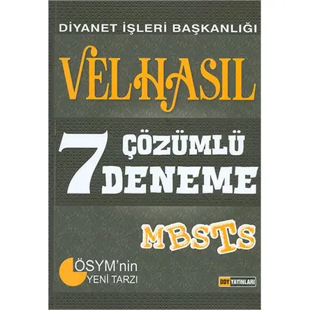 MBSTS Tamamı Çözümlü 7 Deneme Sınavı DDY Yayınları