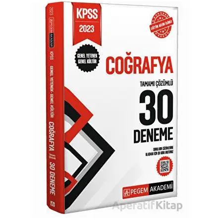 2023 KPSS Genel Kültür Genel Yetenek Coğrafya 30 Deneme - Kolektif - Pegem Akademi Yayıncılık