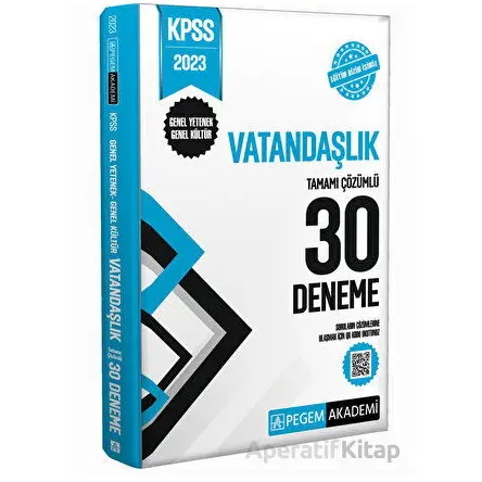 2023 KPSS Genel Kültür Genel Yetenek Vatandaşlık 30 Deneme - Kolektif - Pegem Akademi Yayıncılık