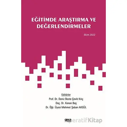 Eğitimde Araştırma ve Değerlendirmeler / Ekim 2022 - Kolektif - Gece Kitaplığı